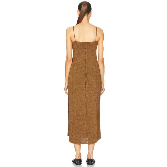 Proenza Schouler Suki Dress in Ochre Viscose Ribbon Knit M - Picture 4 of 4